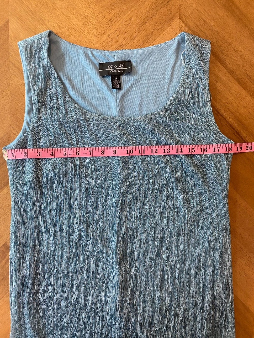 Blue Shimmer Party Dress Women's Size 14 Going Out Date Wedding Cocktail Sparkle - Picture 7 of 8
